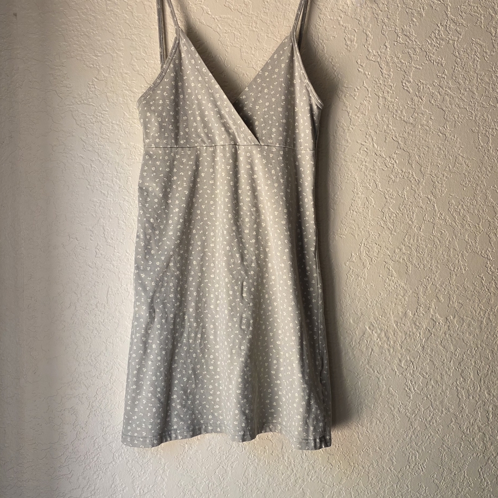 Brandy Melville Light Gray Polka Dot Dress
